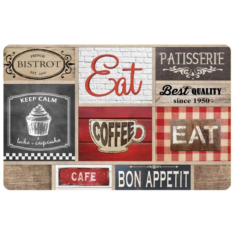 Set de table multicolore Coffee Shop 28x44 cm - Paris Prix - modèle opaque, facile d'entretien_0