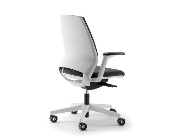 Siège de bureau Oxygen - structure blanche - accoudoirs réglables 3D - mécanisme synchrone - tapissé polyester Trevira CS_0