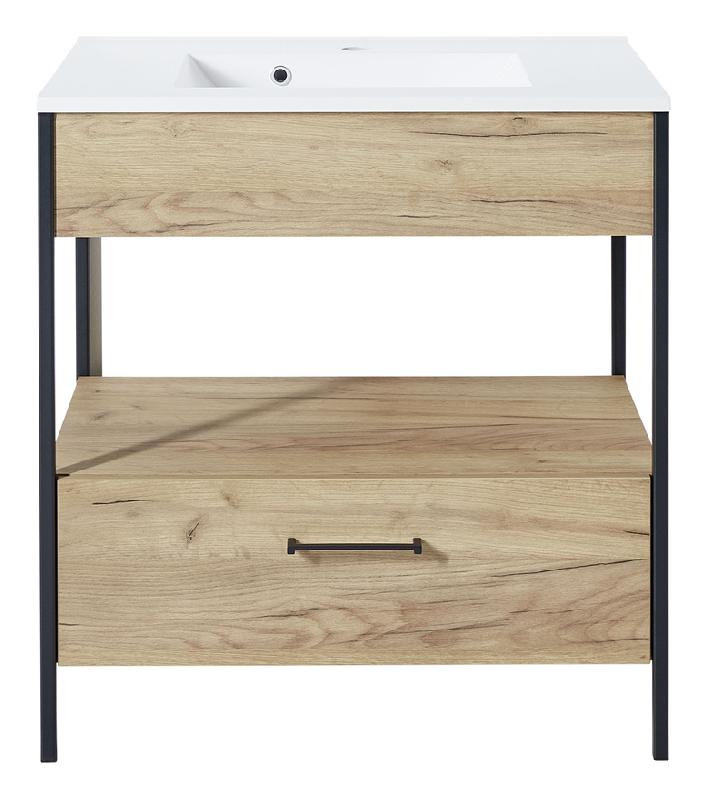 L52,3 x H52,5 x P27,9 cm PEGANE Meuble sous lavabo 2 Portes Coloris Blanc