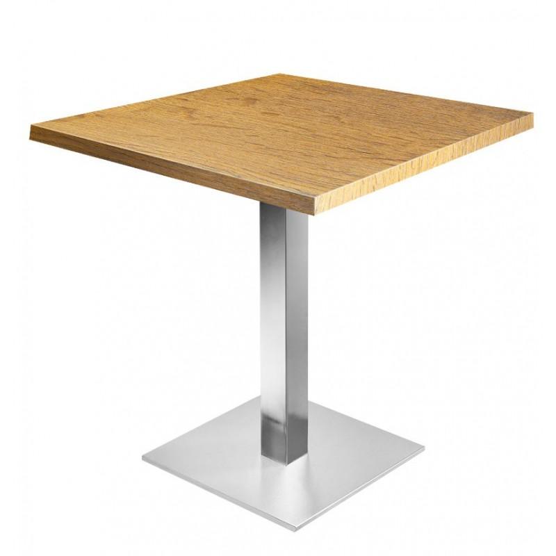 TABLE CHÊNE CLAIR - 80 X 80 CM + SUPPORT DE TABLE EN ACIER H72CM PROFESSIONNEL_0