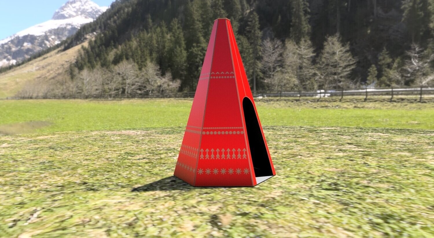 Tipi cabane pour aire de jeux collectives - Référence BTCAB06 - Panneaux HPL, plancher antidérapant et châssis en acier inoxydable_0
