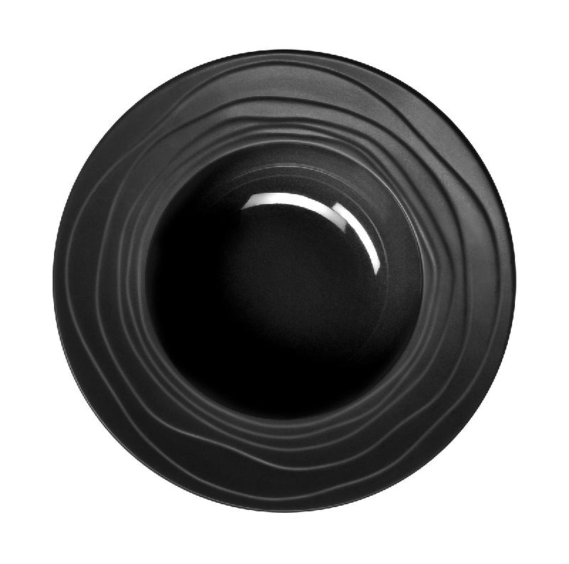 ASSIETTE CREUSE ROND NOIR GRÈS Ø 22,5 CM ESCALE MEDARD DE NOBLAT