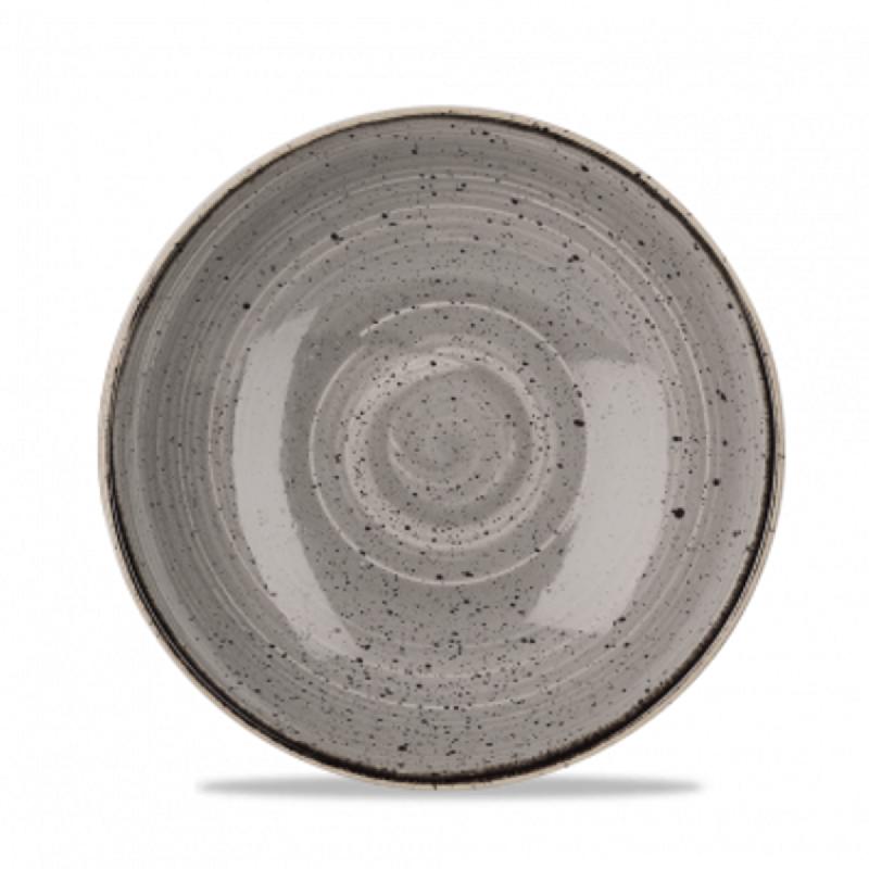 ASSIETTE COUPE CREUSE ROND GRIS PORCELAINE Ø 24,8 CM STONECAST CHURCHILL
