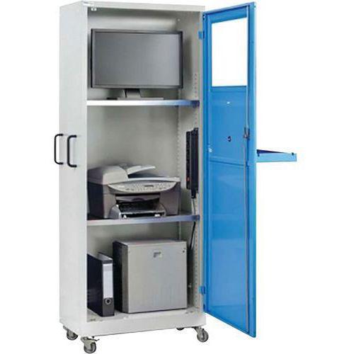 ARMOIRE INFORMATIQUE FIXE 7035 GRIS/5012 BLEU - THURMETALL