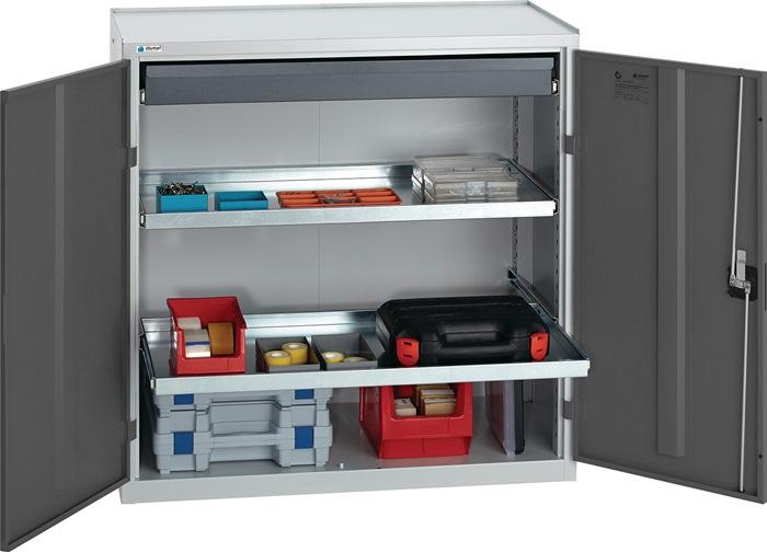 Armoire outillage/Servante de machine H1000xl1000xP500 mm 1 tiroir, 2 étagères gris clair/gris anthracite STUMPF_0