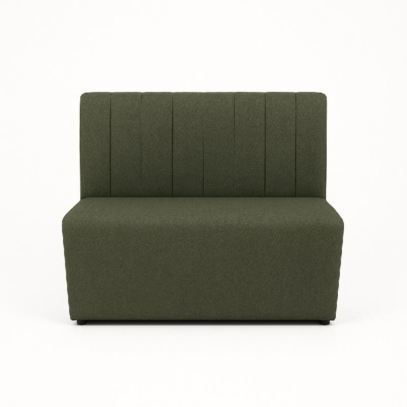 Banquette Prestige, tissu vert, couture verticale, 200x90x60 cm, France Mobilier chr - vert 3760326527724_0