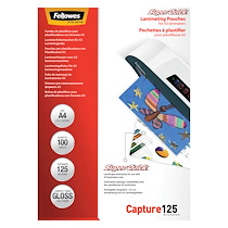 BOÎTE 100 POCHETTES DE PLASTIFICATION A4 2 X 125 Μ BRILLANTES FELLOWES SUPERQUICK