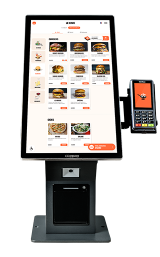 Borne de commande interactive pour restaurant, facilement installée sur un comptoir ou une table - slim 15