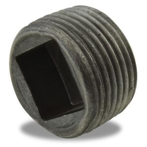 Bouchon 4 pans creux à visser en fonte malléable noire - réf. : FIG596 - Norme NF EN 10242, étanchéité 7 bars_0
