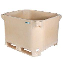 Caisse-palette industrielle 680 litres - polyéthylène alimentaire - 120x100x82 cm - 2 semelles_0