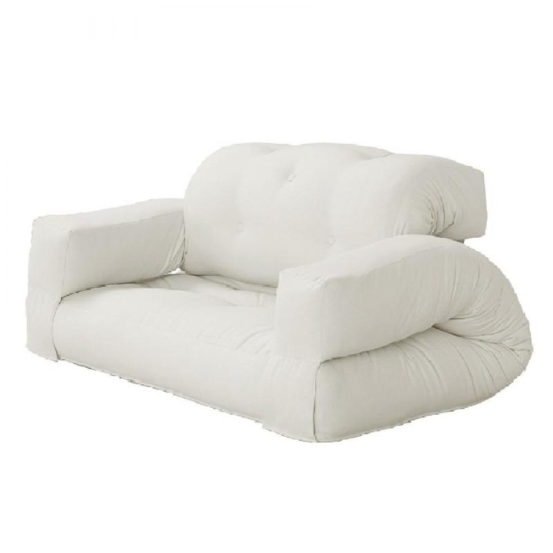 Canapé futon convertible HIPPO SOFA - couleur naturelle - matelas 140x200 cm - design et pratique_0
