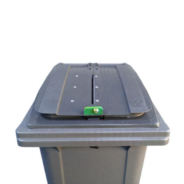Conteneur poubelle pour papiers confidentiels - 120 litres - Gris anthracite - Marque Sulo_0