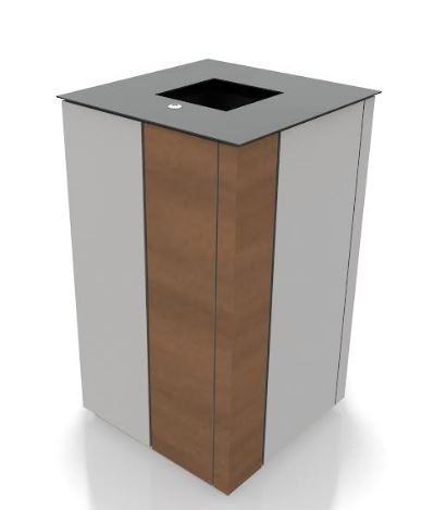 Corbeille publique Banblock - béton 80L - Hauteur 840 mm, largeur et longueur 497 mm_0