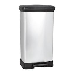 Curver Poubelle A Pédale - 50 Litres - Aspect Métal - Plastique Recyclé - 3253922162036_0