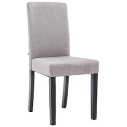 Décoshop26 - Chaise de salle à manger x1 design moderne en tissu gris clair et pieds en bois noir 10_0002033 - gris 3000250800051_0