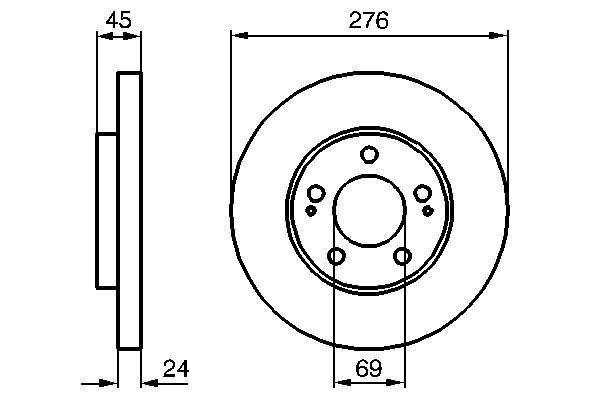 Disque de frein Bosch 0986479035 - avant - ventilé de l'intérieur - boîte de 2 disques_0