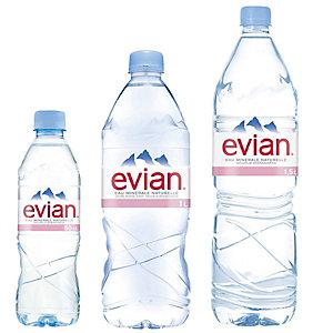 EVIAN Bouteille plastique d'eau d'1,5 litre minérale plate