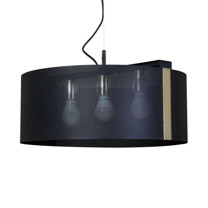 EULUNA SUSPENSION ETRO, Ø 55 CM, NOIR/DORÉ