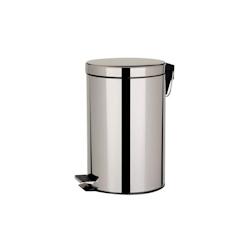 Eva poubelle à pédale cylindrique en acier inoxydable 12l - inox 042287_0