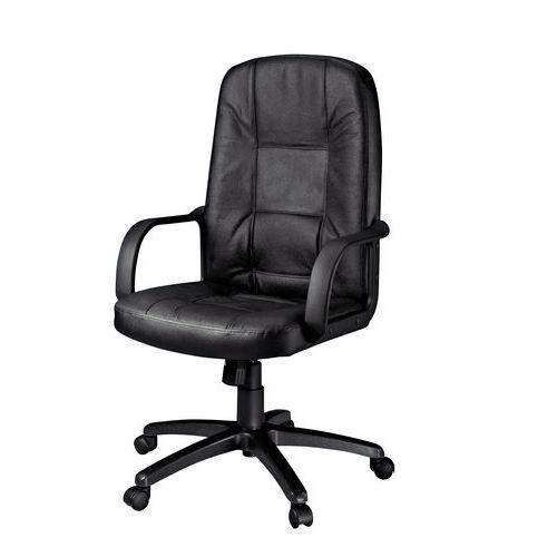 FAUTEUIL DE DIRECTION URANUS BASCULEMENT CENTRÉ CUIR COLORIS NOIR