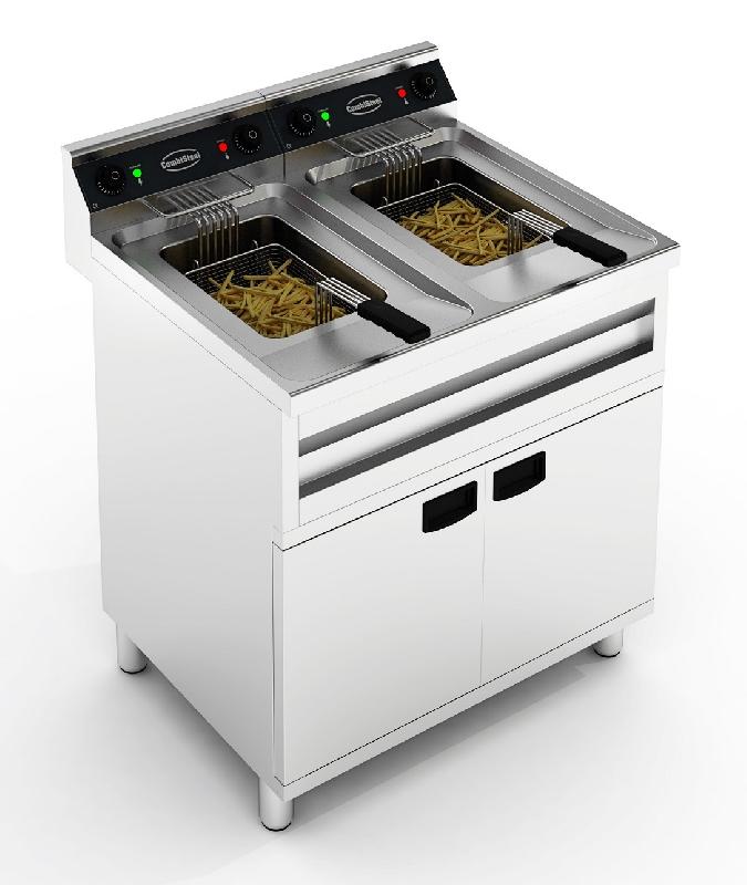 Friteuse électrique COMBISTEEL 2x12L - 2x9KW - Acier inoxydable avec deux paniers_0