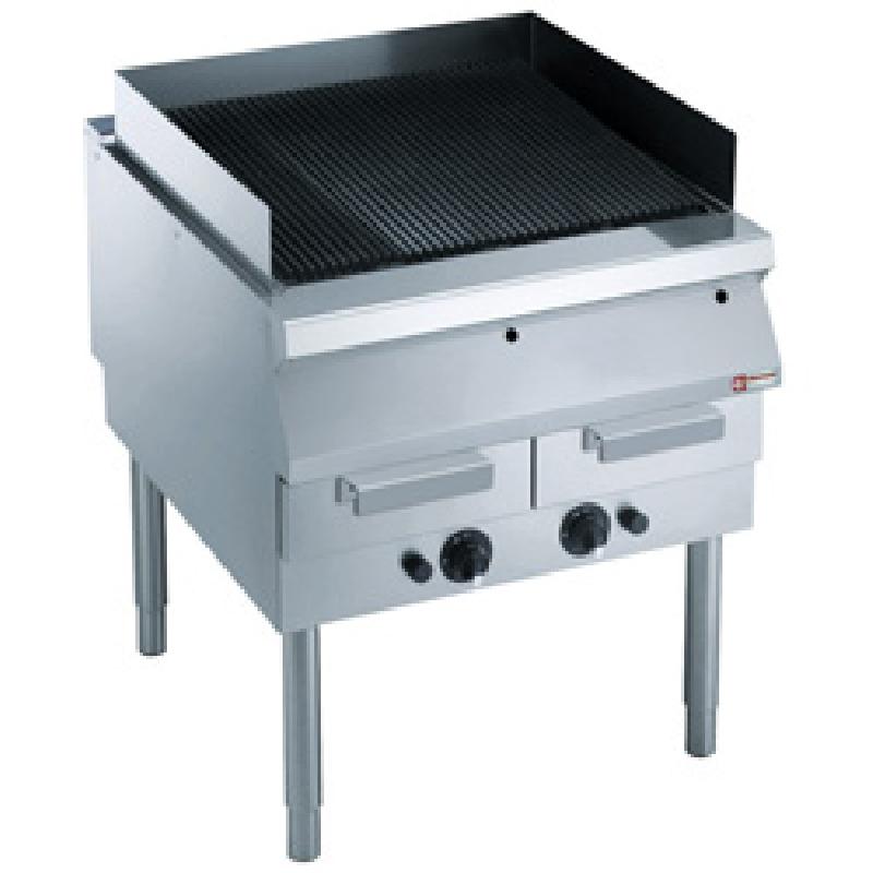 Grill vapeur à gaz sur grille en fonte sur piétement 800x900 mm - G22/GPLP8-NE_0