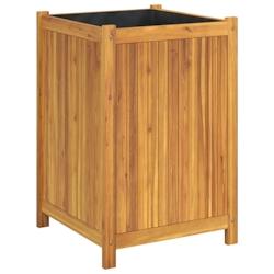 Helloshop26 - Jardinière bac lit surélevé plantes fleurs terrasse jardin avec doublure 50 x 50 x 75 cm bois massif d'acacia marron 02_0038137 - 300_0