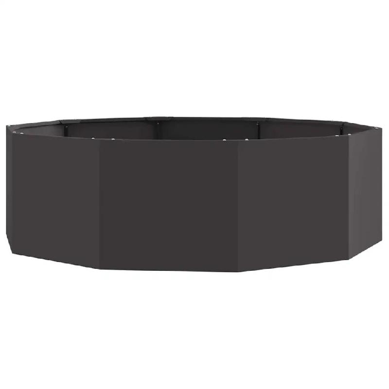 Helloshop26 - Jardinière ronde moderne extérieur 120 x 120 x 35 cm facile à assembler design chic en acier noir 02_0052964 - noir acier 3000237678970_0