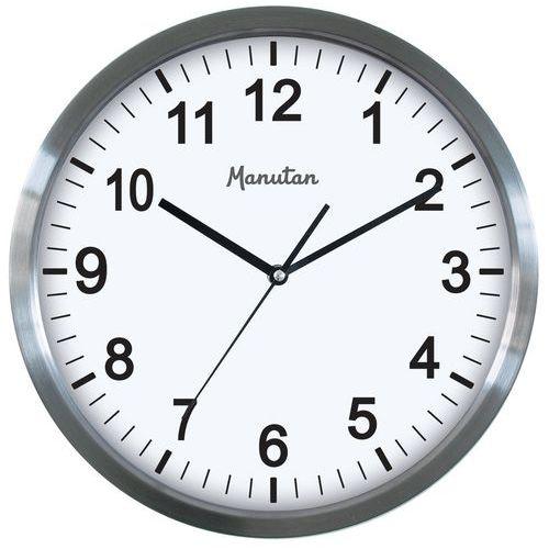 HORLOGE MURALE ACIER INOXYDABLE DIA:34 CM COL.:ACIER INOXYDABLE - MANUTAN EXPERT