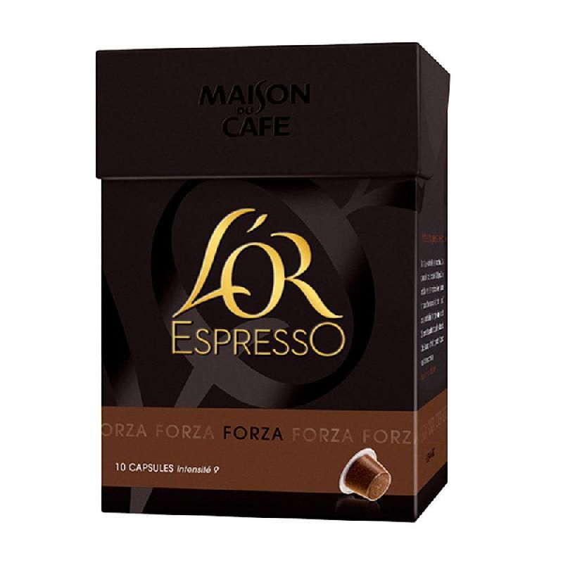 MAISON DU CAFÉ PAQUET DE 10 CAPSULES L'OR ESPRESSO FORZA (PRIX À L'UNITÉ)