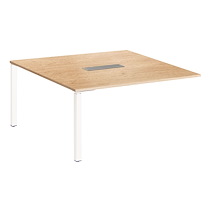MODULE D'EXTENSION PIEDS TUBE POUR TABLE MODULABLE CHÊNE L 140 X P 140 CM EXPRIM - BLANC