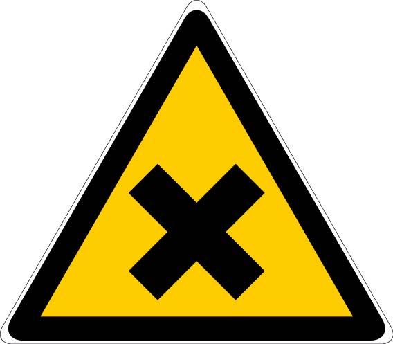 Panneau d'avertissement 100mm - Danger matières nocives ou irritantes - NOVAP - 4180243 - 535490_0
