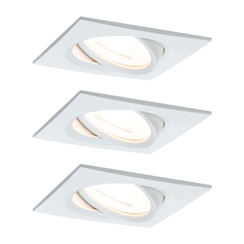 PAULMANN 3 SPOTS NOVA COIN CARRÉ, DIMMABLE, BLANC