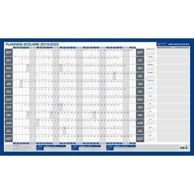 Planning annuel scolaire souple - septembre à août - format 60 x 99 cm - effaçable à sec_0