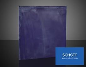 Plaque filtrante en verre coloré mat SCHOTT BG7 - Edmund Optics GmbH - 165 x 165 mm - Épaisseur 4,5 mm_0