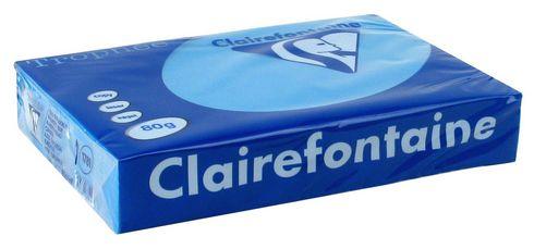 LOT DE 5 - PAPIER A4 COULEUR BLEU TURQUOISE 80 G CLAIREFONTAINE TROPHÉE COULEURS VIVES - RAMETTE DE 500 FEUILLES