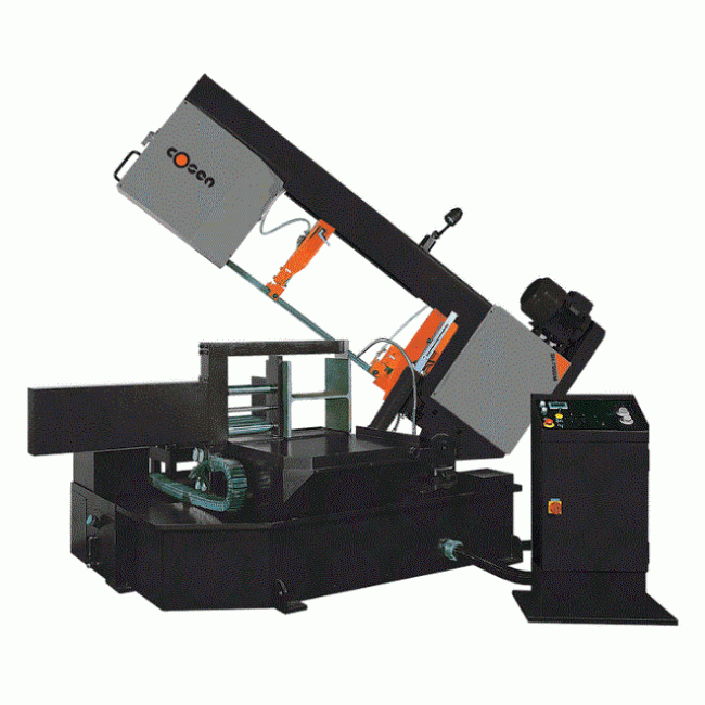 Scie à ruban semi-automatique à double onglet - COSEN SH-700DM - tête pivotante et coupe jusqu'à 60°_0