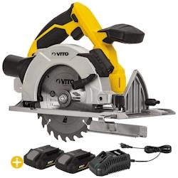 Scie Circulaire sans fil 20V EGO LI + 2 Batteries Lithium 2AH + Chargeur rapide VITO - jaune 3663936037952_0