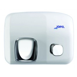 Sèche-mains électrique en métal blanc - bouton poussoir - 1800W_0