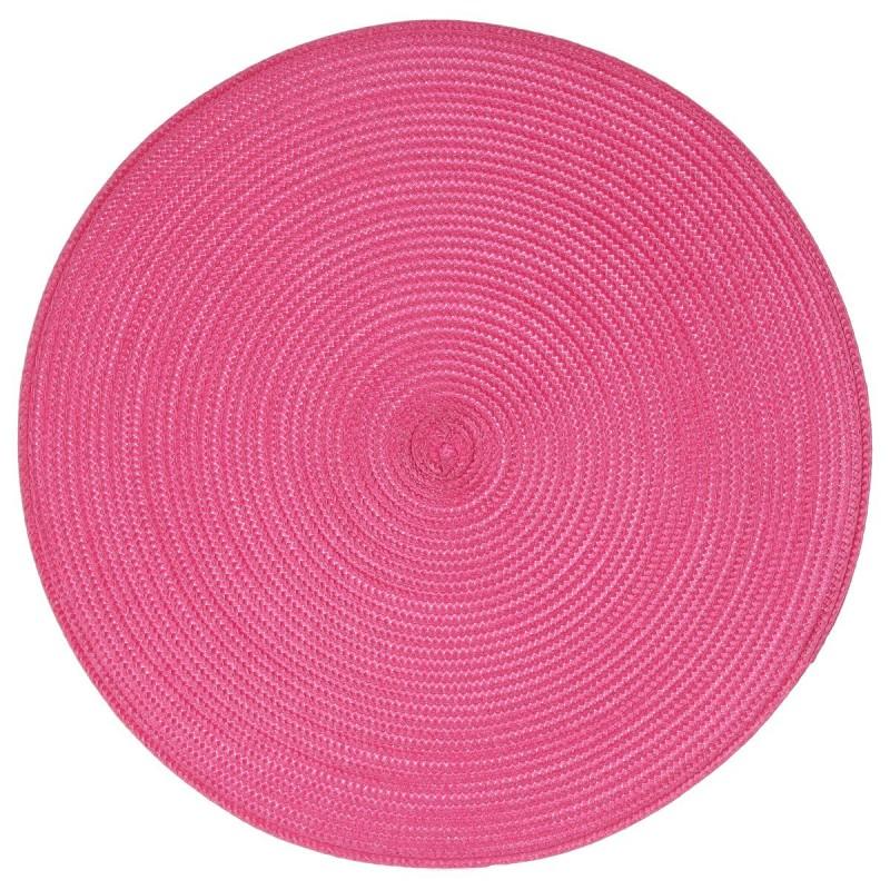 SET DE TABLE ROND TRESSÉ 38CM FUCHSIA - PARIS PRIX_0