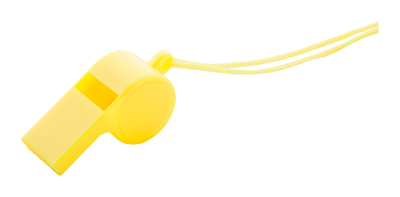 Sifflet avec cordelette - Couleur jaune - Poids 4,7 g_0