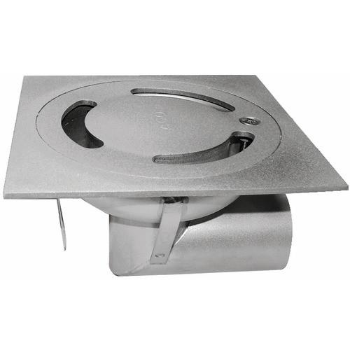 SIPHON DE SOL EN INOX - 200 X 200 MM - SORTIE VERTICALE - NETSOL ACO