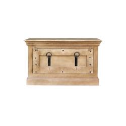 SIT Möbel Meuble à chaussures avec 1 porte rabattable | Bois de manguier naturel | L 85 x P 45 x H 50 cm - beige Bois massif 14558-01_0