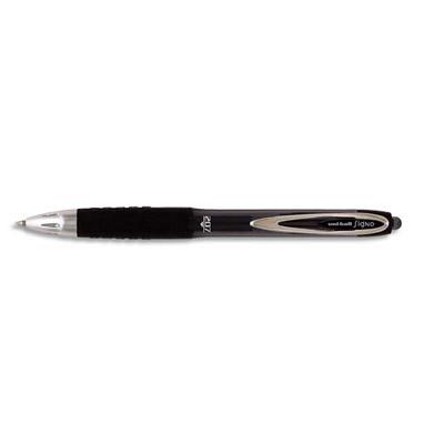STYLO BILLE ENCRE GEL UNIBALL RT 207 - POINTE MOYENNE CONIQUE RETRACTABLE - NOIR - LOT DE 2