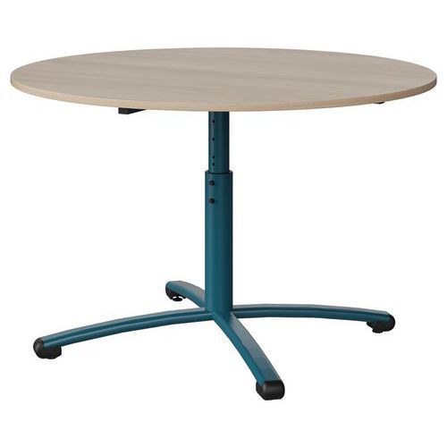 TABLE MALIBU Ø 120 T3/T6 PC STR ABS ACACIA/BLEU 5025 - MANUTAN EXPERT