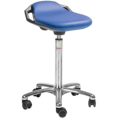 TABOURET SPACE - IMITATION CUIR - HAUT - BLEU - GLOBAL PROFESSIONAL SEATING
