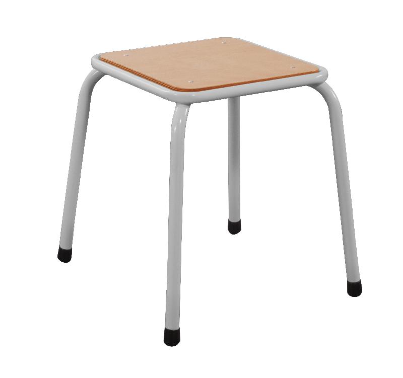 Tabouret scolaire 4 pieds - Hauteur 45 cm - Assise encastrée - Fabrication Française - Normes NF et environnementales_0