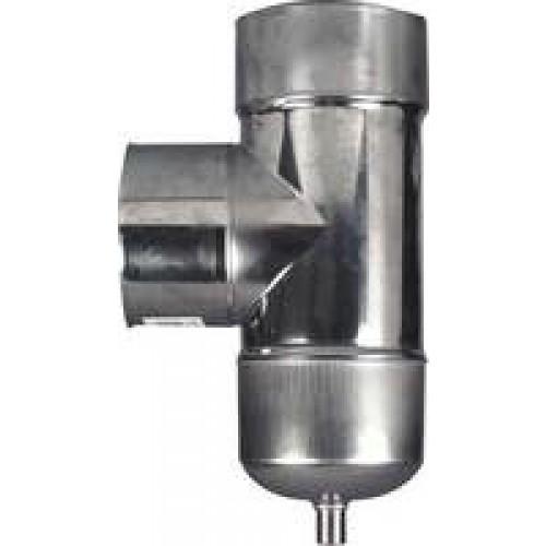 TÉ À 90° AVEC PURGE EN INOX 304 - FEMELLE 140 X 146 MM TEN