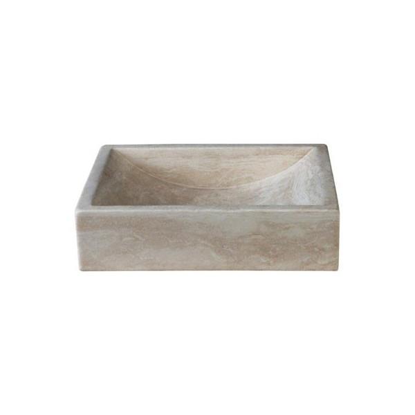 VASQUE EN PIERRE RECTANGULAIRE À POSER SABLE TRAVERTIN - CRISTINA ONDYNA UC3105