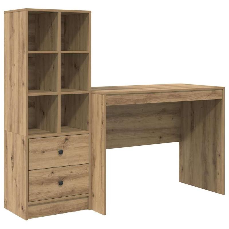 VidaXL Bureau avec tiroir 2 pcs Chêne artisanal Modèle Titan Panorama Jardin - 3337376_0